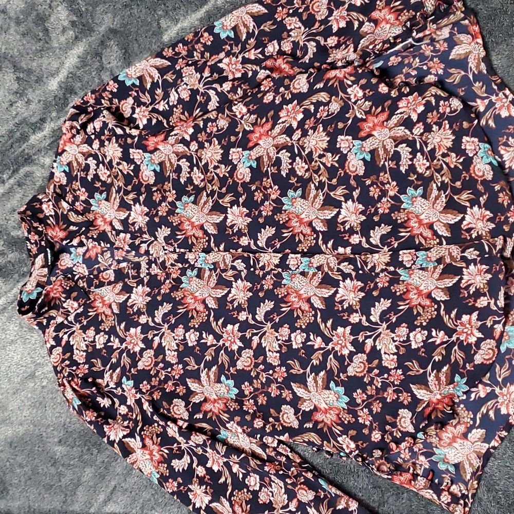 Floral print button up shirt